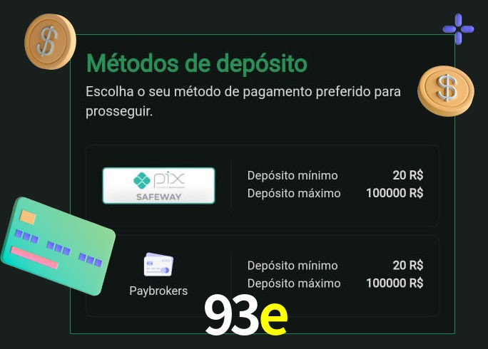 O cassino 93e oferece uma grande variedade de métodos de pagamento